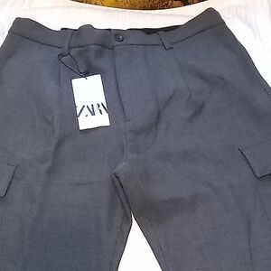 Zara Men's Charcoal Cargo Pants